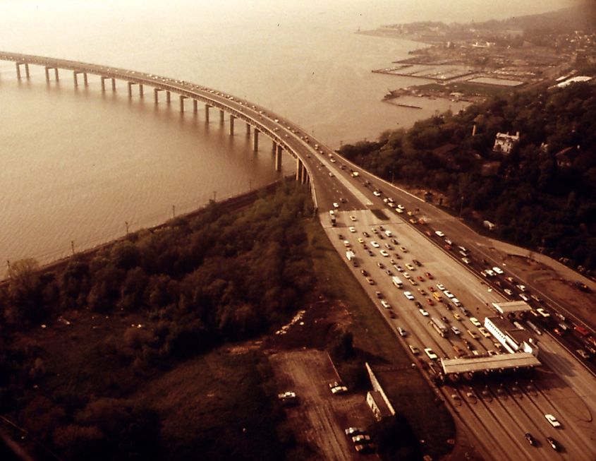 Tappan Zee Bridge toll plaza, 1973.