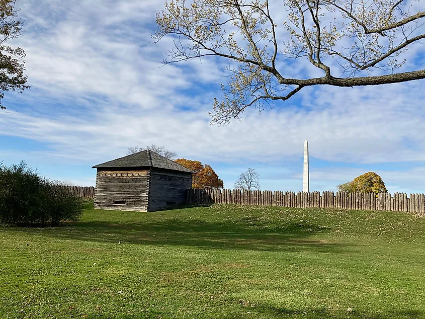 Editorial Photo Credit: Juli V via Shutterstock. Fort Meigs blockhouse and monument