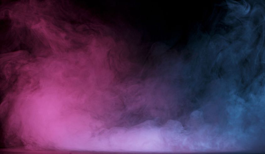 Atmospheric smoke, abstract color background, close-up.