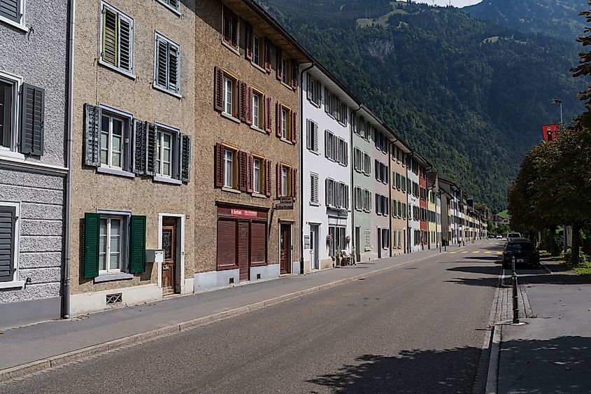 Housing in the city of Glarus, Switzerland.