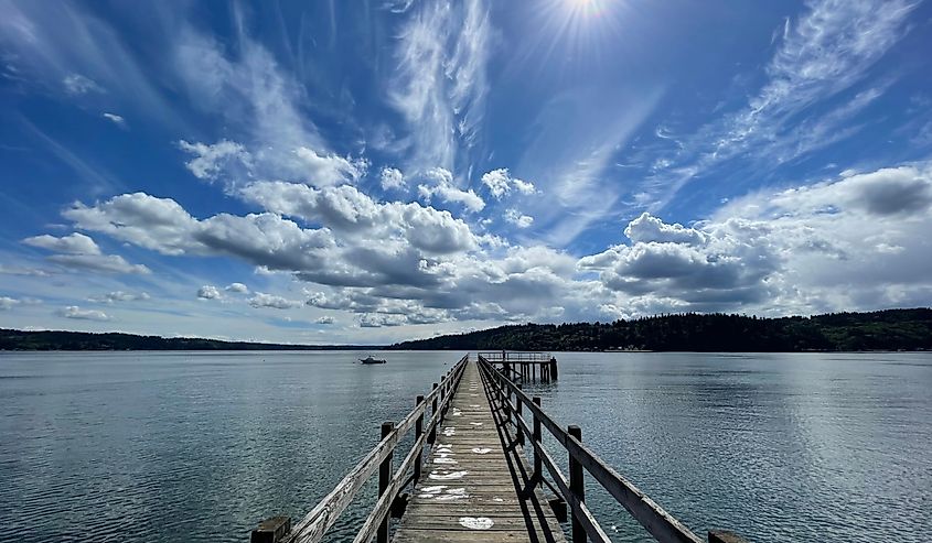 Pier view on Bainbridge Island, Washington.