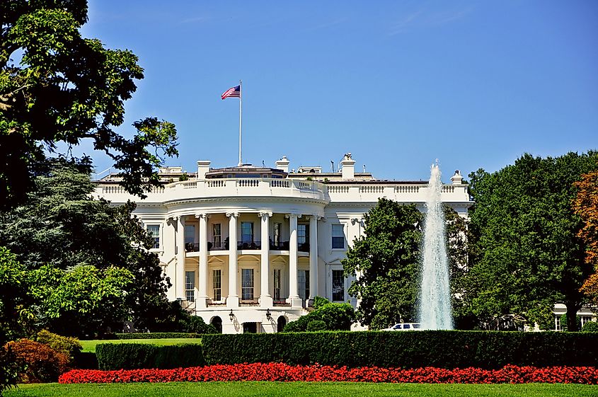 The north facade of the White House in Washington, D.C.
