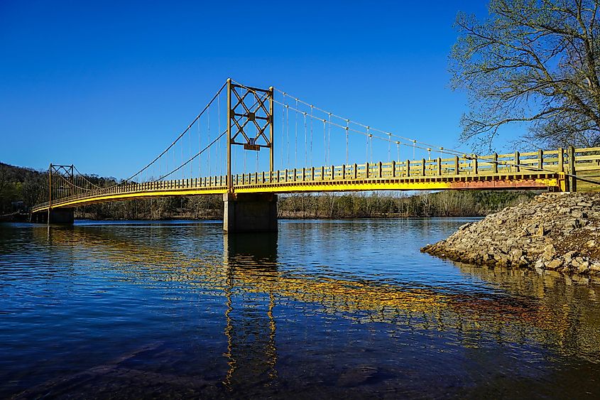 Beautiful shot of the Beaver bridge in Beave, Arkansas.