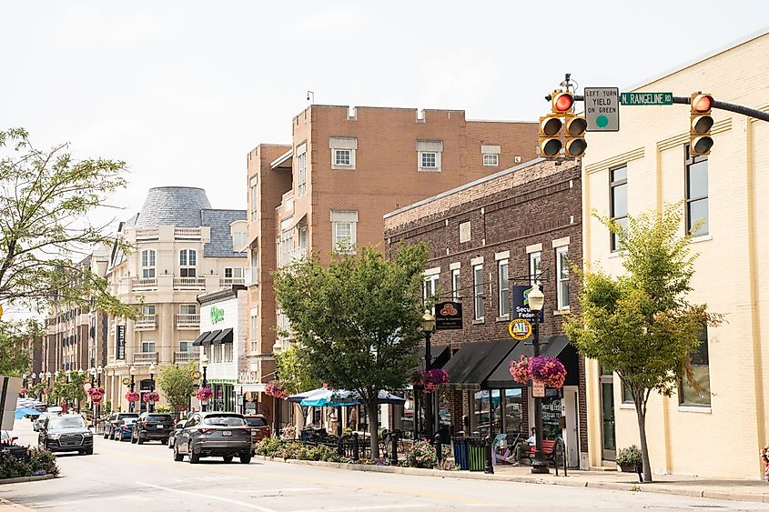 A street in Carmel, Indiana.