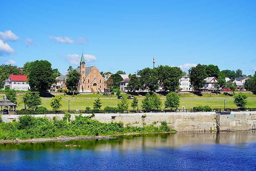 Buildings along the coast in Waterville, Maine.