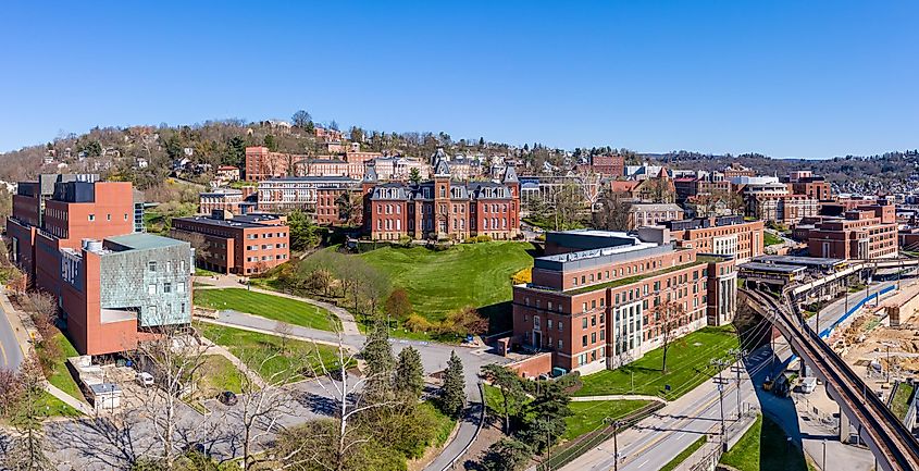 The downtown campus of WVU in Morgantown, West Virginia .