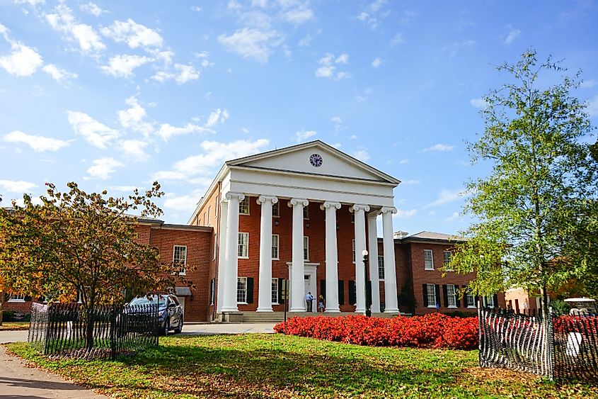 The University Of Mississippi campus building in Oxford, Mississippi