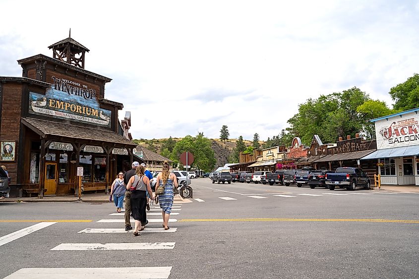 Street view of downtown Winthrop, Washington
