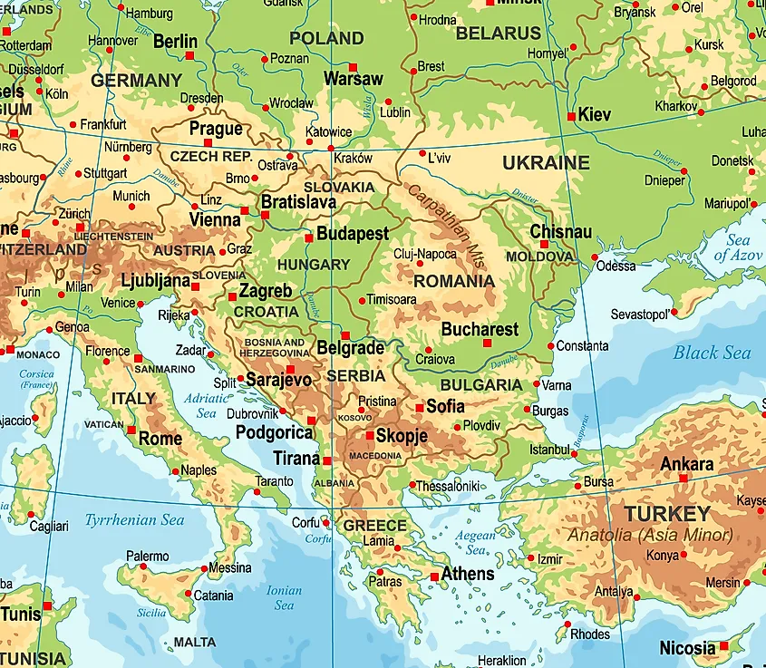 balkan mountains map