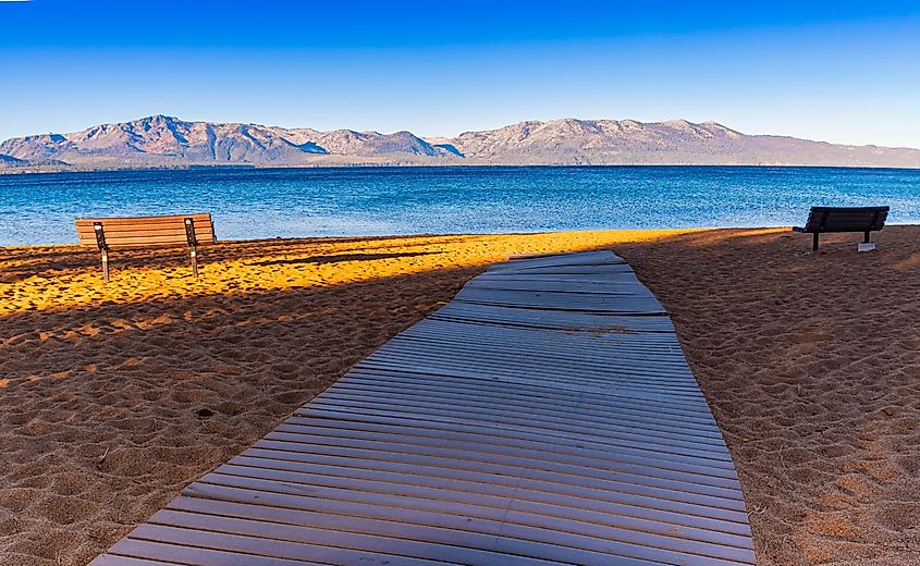 Boardwalk at Zephyr Cove, Nevada.