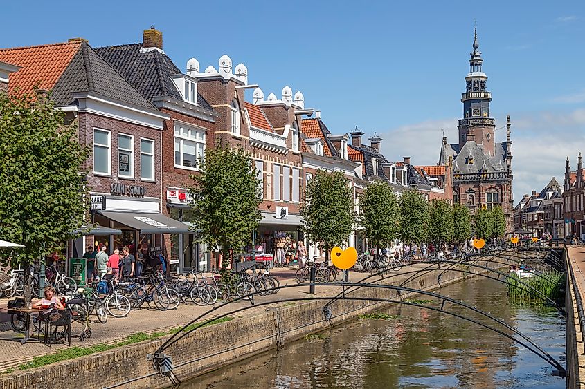 The picturesque town of Bolsward, Friesland, the Netherlands