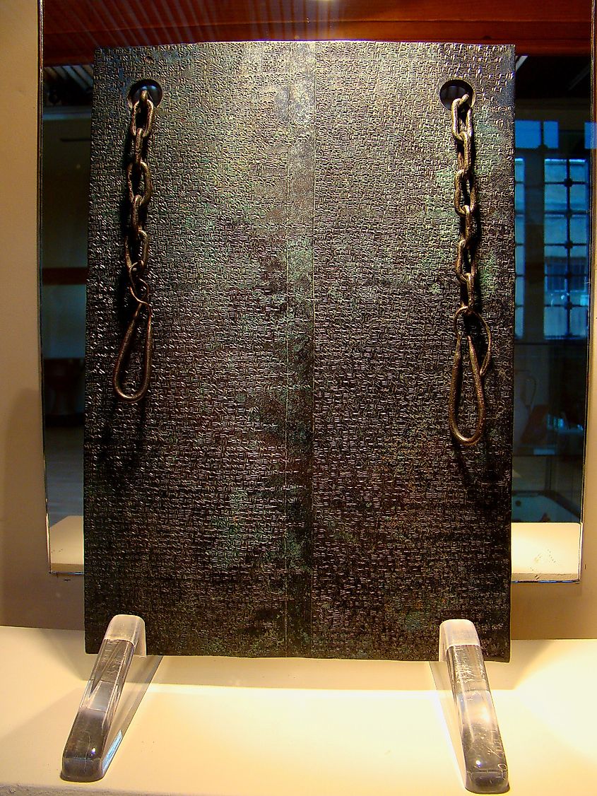 Bronze tablet from Çorum-Boğazköy dating from 1235 BC