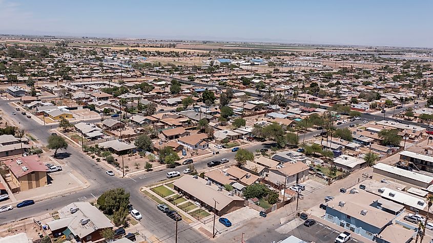 Aerial view of El Centro, California
