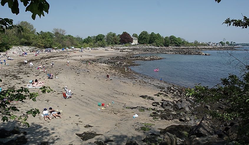 View of Waikiki Beach at Winter Island Park in Salem, Massachusetts.