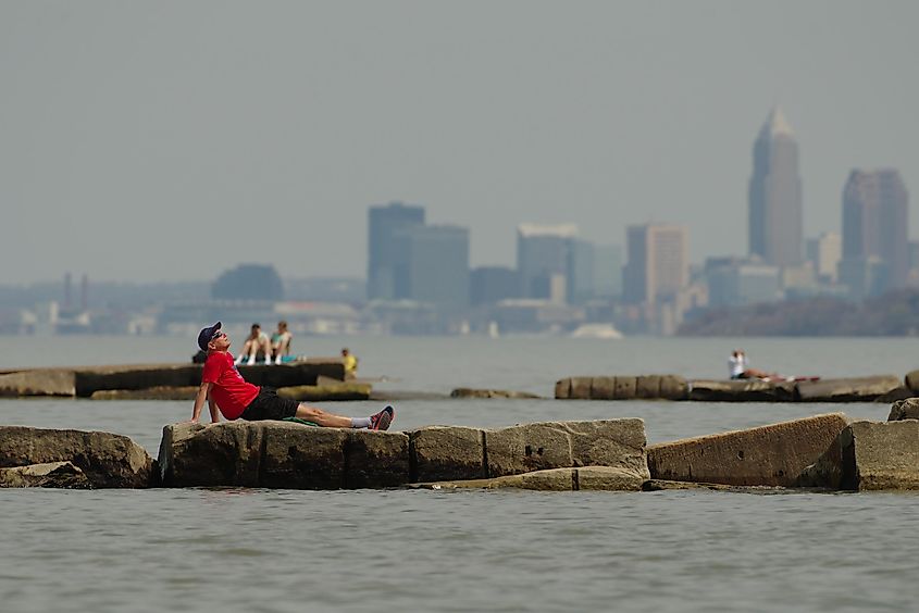 Huntington Beach along Lake Erie in Bay Village, Ohio.