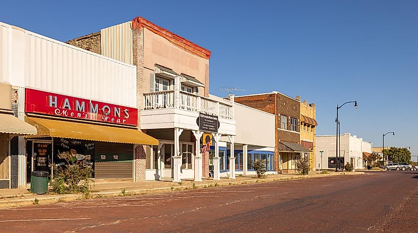 The old business district on Main Street, Seminole, Oklahoma.
