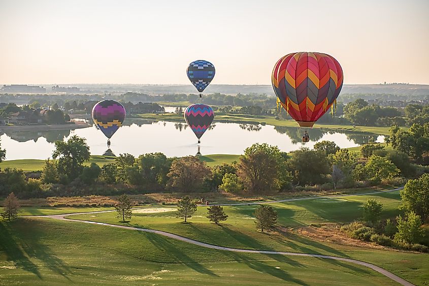 Hot air balloon ride through Windsor, Colorado.