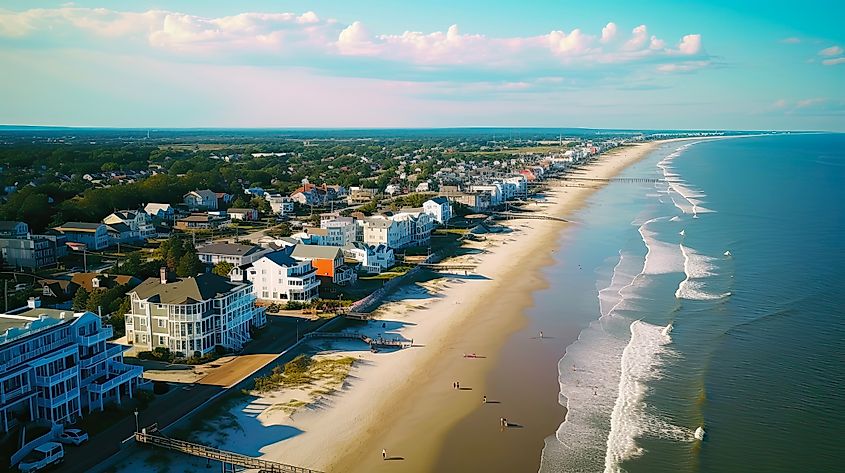 Aerial View of Cape May, New Jersey.