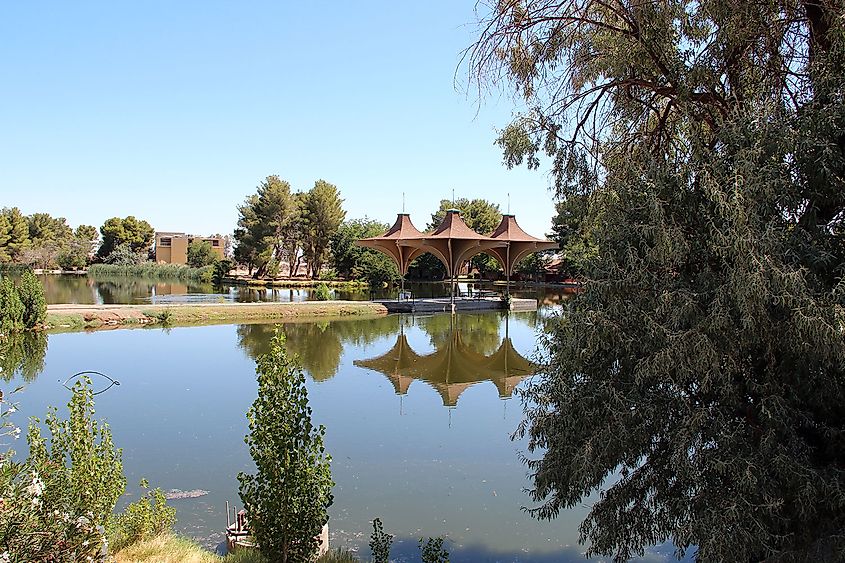 View of the California City Central Park.