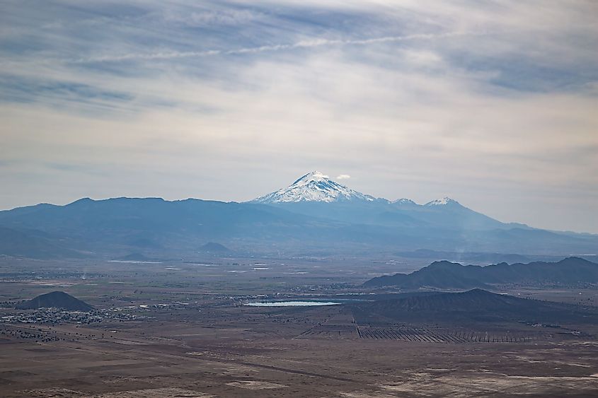 Pico de Orizaba volcano and Lake Alchichica in Mexico