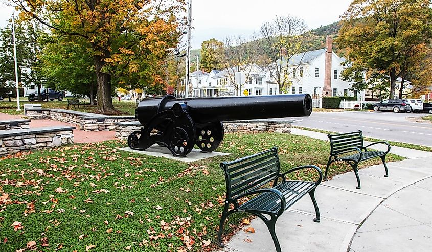 Vintage cannon in Bristol, Vermont.