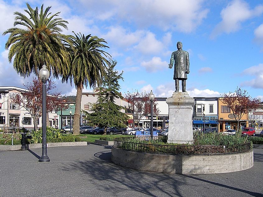 Statue of President William McKinley, by Haig Patigian (1906), Arcata Plaza, Arcata, California.