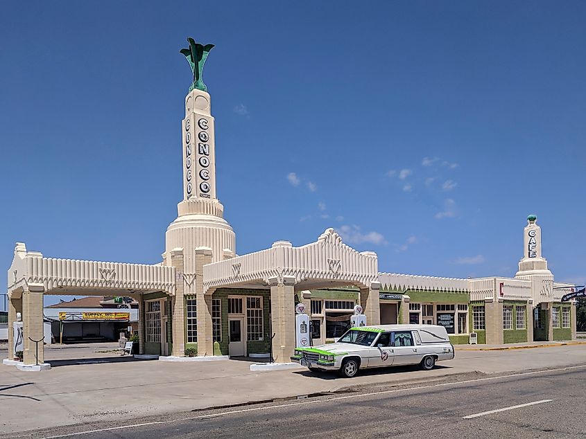 A station in the town of Shamrock in Texas.