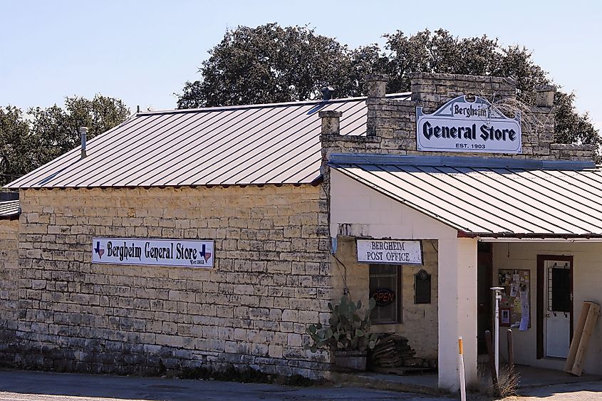 Bergheim General Store and US Post Office in Bergheim, Texas.