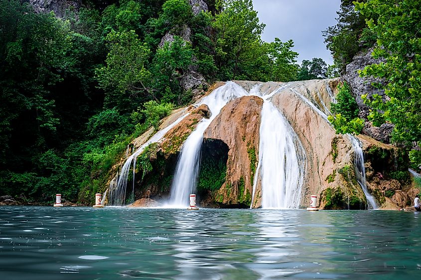 Huge waterfall in Turner Falls Park