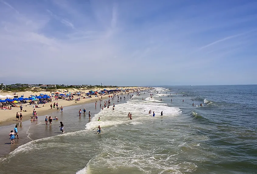 People on the beach at Tybee Island, Georgia