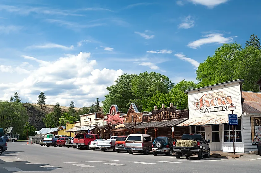 The charming downtown area of Winthrop, Washington