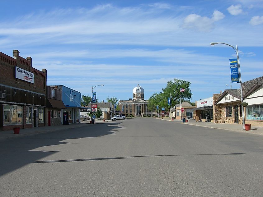 Downtown Crosby, North Dakota.
