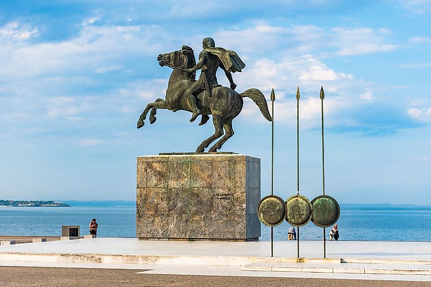 The Alexander the Great Statue in Thessaloniki, Greece