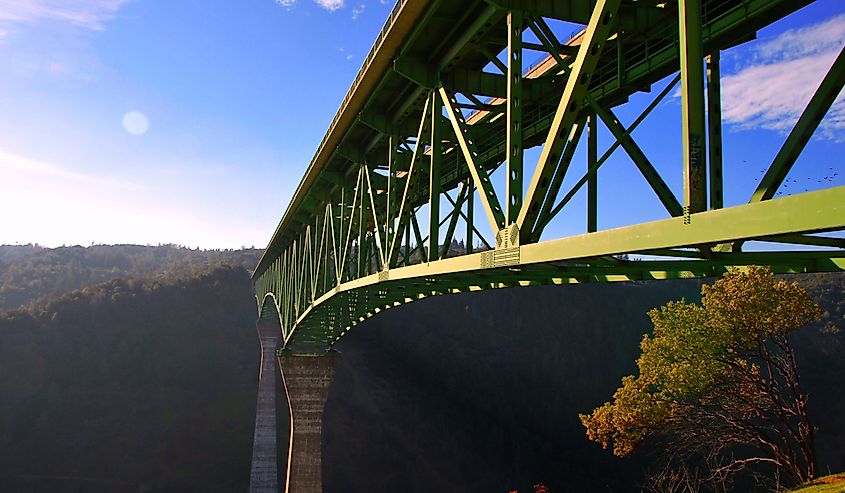 View of the Auburn Bridge in the Sierra Nevada, California