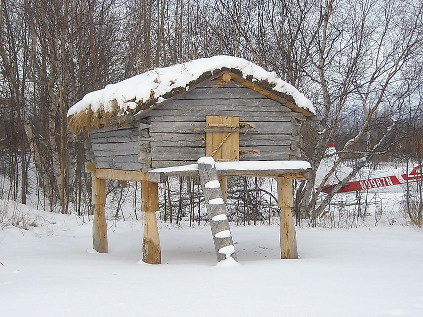 John B. Branson Park Historian, Lake Clark National Park and Preserve National Park Service. The historic Trefon Dena'ina Fish Cache in Port Alsworth. 