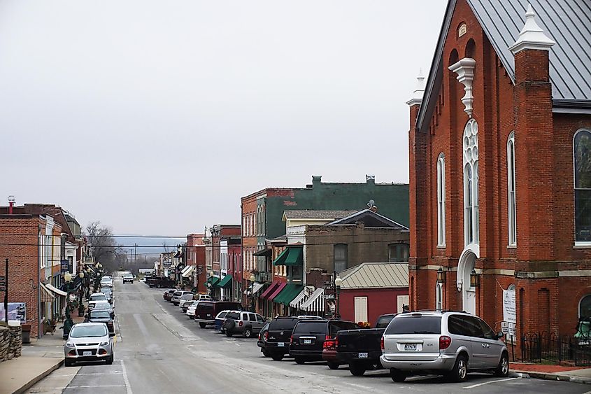The main street in the Downtown Weston Missouri, via Wirestock Creators / Shutterstock.com