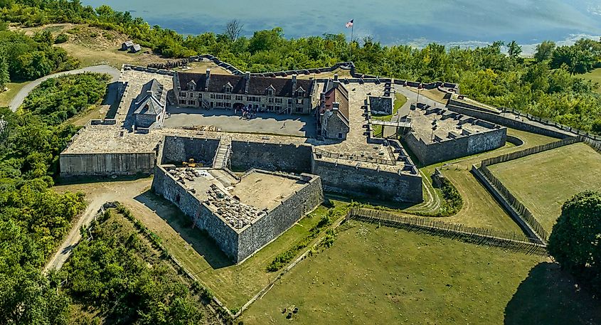 Aerial view of Fort Ticonderoga in Ticonderoga, New York.