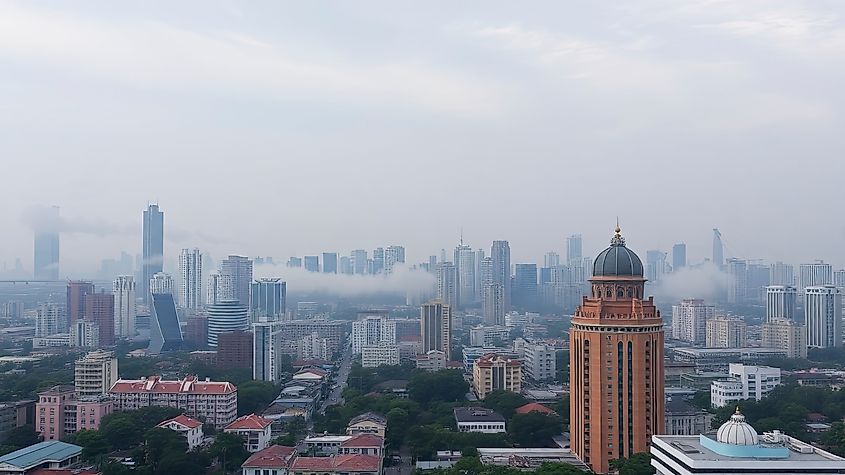 Clouds covering Chongqing in China.