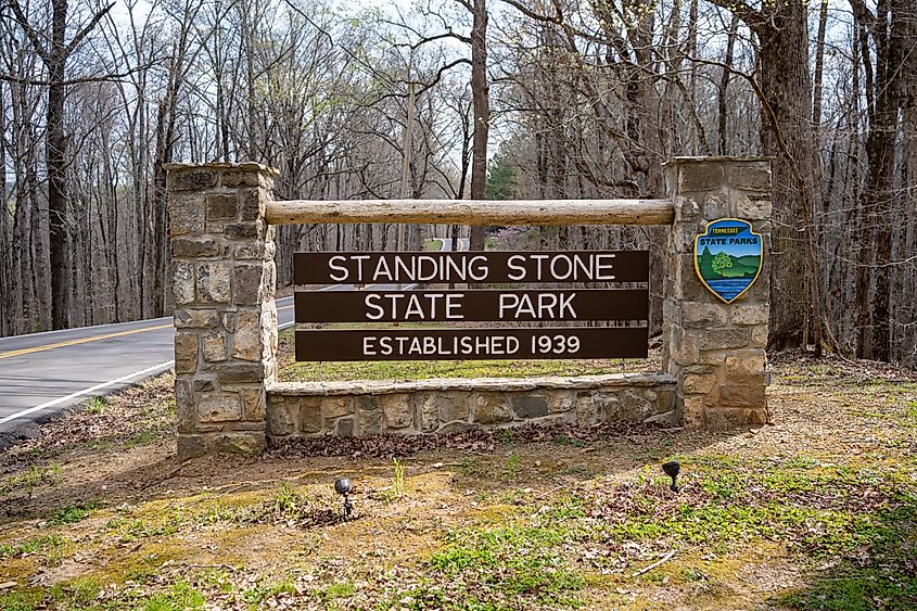Park entrance sign of Standing Stone State Park