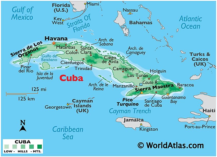 24x42 1639 Island of Cuba Caribbean Ocean Exploration Map 