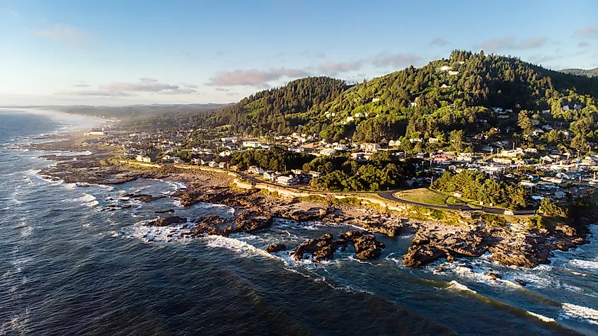 The beautiful coastline of Yachats, Oregon.