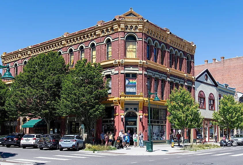 Downtown Water Street in Port Townsend Historic District, Washington. 