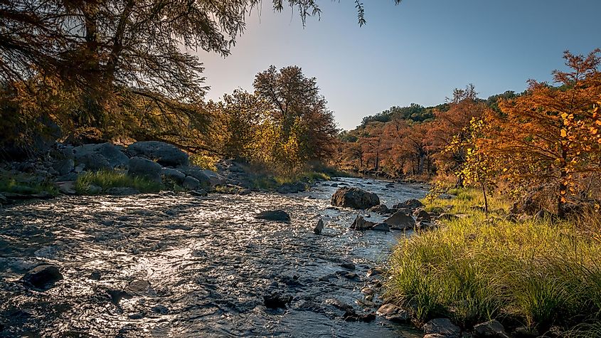 Fall at Pedernales Falls State Park in Blanco, Texas