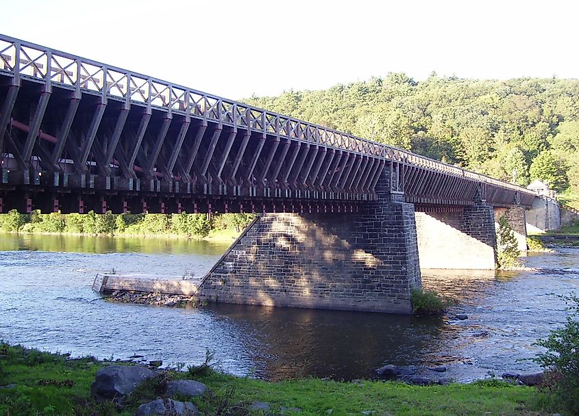 The Roebling Bridge in Lackawaxen Township, PA.
