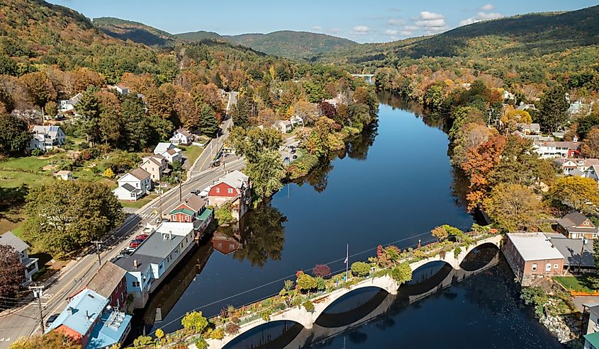 The Bridge of Flowers spans the Deerfield River