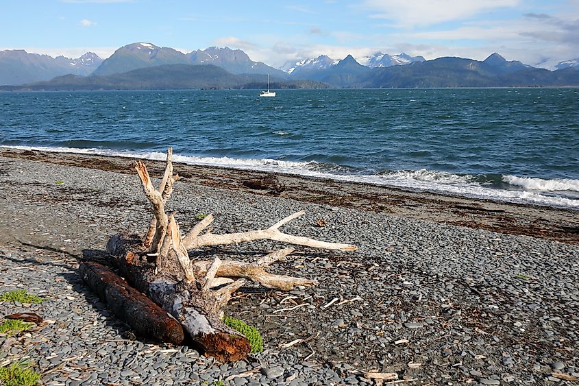 Mountains in Kachemak Bay State Park, Kachemak Bay, Homer, Alaska.