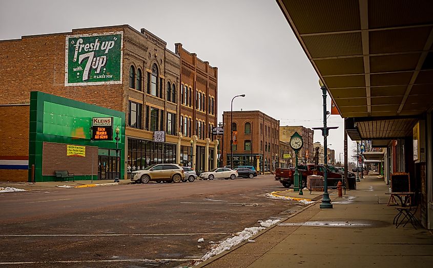A view of the historic downtown of Watertown, South Dakota