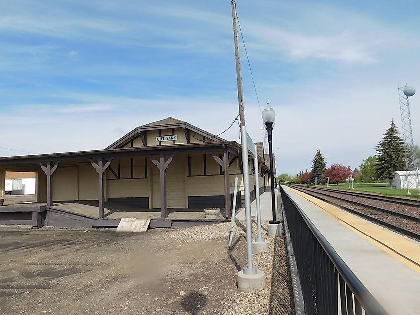 Amtrak station in Cut Bank. 