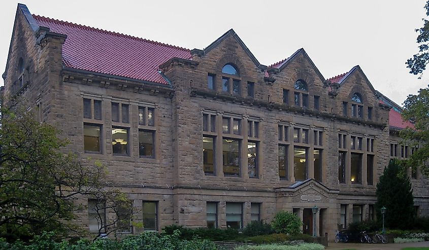 Campus and university buildings of a private liberal arts college in Oberlin, Ohio