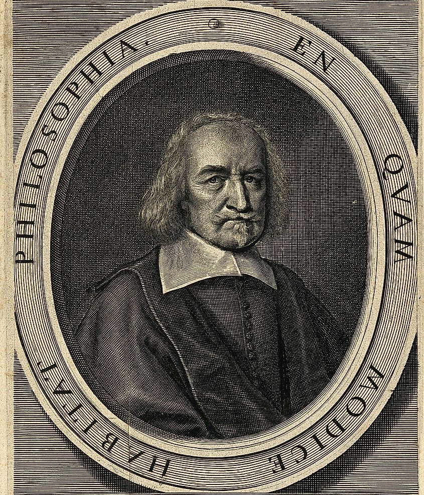 Thomas Hobbes. Line engraving by W. Faithorne,